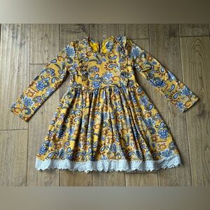 Rare Editions Yellow Paisley Print Dress size 5
